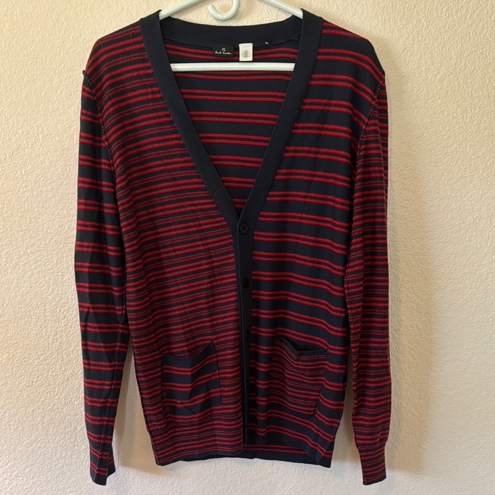 Paul Smith Red and Blue Striped Cardigan